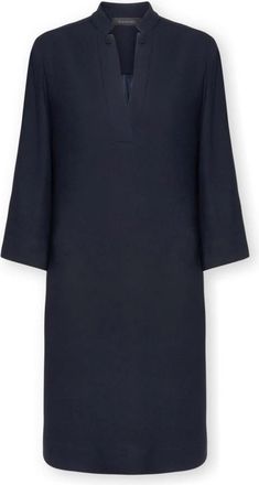 Elena Miro Enver Satin Jurk - Dames - Korte kleedjes - Blauw - XL - Polyester - Kleedjes