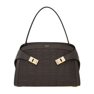Ferragamo Hug Soft Leather Shoulder Bag - female - Ferragamo - Handbags - Brown - ONE SIZE - Bags