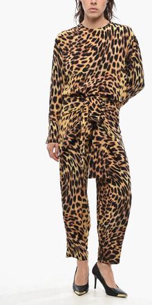 Stella McCartney Jumpsuit in Seta Animalier con Dettaglio Annodato Stella McCartney