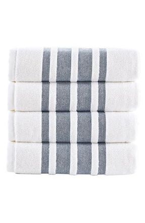 Brooks Brothers Contrast Border 4-Piece Towel Set in White/Navy at Nordstrom Rack, Size Hand Towel