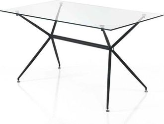 Oresteluchetta Mesa De Comedor O Escritorio Lansing De Vidrio Templado Y Metal