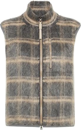 Brunello Cucinelli check-pattern gilet - Grey