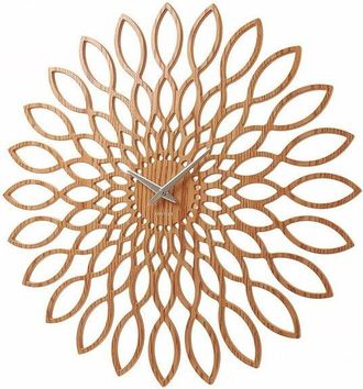Karlsson Sunflower Orologio da Muro in legno mdf, beige, legno/mdf, rund - Karlsson