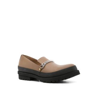 Stella McCartney Vegan Leather with Curb Chain Loafer - Brown