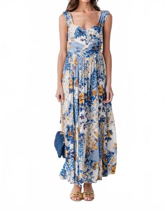 Free People Sasha Floral Print Maxi Dress In Porcelain Combo