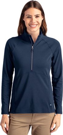 Cutter & Buck Adapt Eco Knit Stretch Recycled Womens Half Zip Pullover Jacket