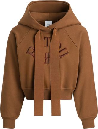 Patou Felpa con cappuccio e logo - Marrone