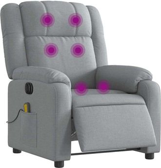 vidaXL Vidaxl - Sillón reclinable de masaje eléctrico tela gris claro