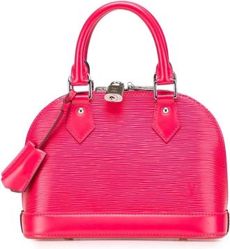 Louis Vuitton Pre-owned Handbags, female, Pink, Size: ONE SIZE Pre-owned Elegant Dome-Shaped Handbag with Top Handle and Lock Closure