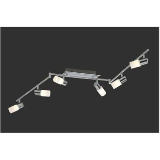 Trio Clapton Foco 6 Spot Led Cromo Y Cristal Blanco L150 Cm Lighting