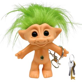 Generic Troll Doll Keychain - 80s Nostalgic Vintage Design Lucky troll Keychain | Long Hair Magic Collectible Troll Toys | 10cm Retro Style Enamel Keyring for
