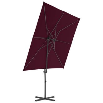 Berkfield Home Elegant Cantilever Umbrella with Steel Pole Bordeaux Red 250x250 cm in Burgundy