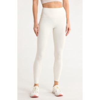 Zella Fleece Lined Pocket Leggings in Ivory Egret at Nordstrom Rack, Size Large