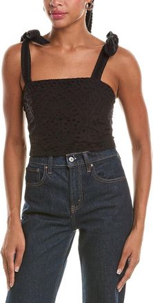 Alice & Olivia Alice + Olivia Marinda Embroidered Foldover Top