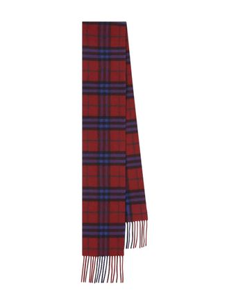 Burberry checked fringed scarf - unisex - Cashmere - OS - Red