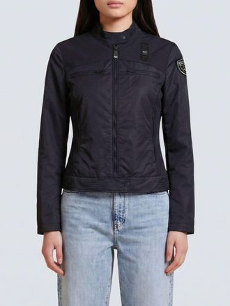 Blauer Giacca biker in poliestere Blauer