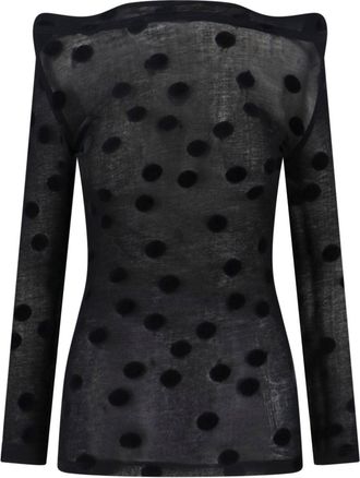 Junya Watanabe Black Polka Dot Cotton Top