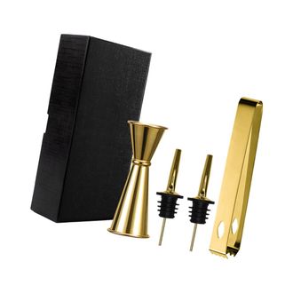OEM Juego De Elegantes Utensilios De Bar, Pinzas Para Hielo - Barman Negro