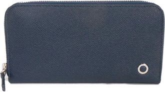 Bulgari Blue Leather Long Wallet (Bi-Fold) (Pre-Owned)