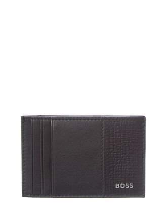 HUGO BOSS New Crosstown Leather & Mesh Card Case