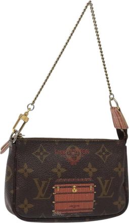 Louis Vuitton Pochette Accessoires Limited Edition Monogram Trunk Brown Canvas Bag (Pre-Owned)