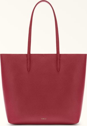 Furla Ella Borsa Shopping M Ciliegia D Rosso Pelle Di Vitello Pebble Double Donna