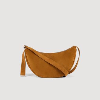 Sandro Small zipped split leather hobo