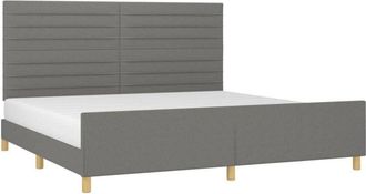 vidaXL Cama Sin Colch&oacute;n Tela Gris Oscuro 200x200 Cm Vidaxl