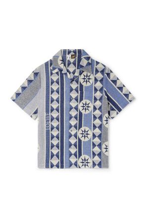 Loewe + Paulas Ibiza Camp-Collar Jacquard-Knit Cotton-Blend Terry Shirt