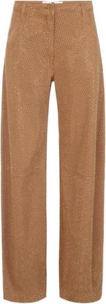 Elisabetta Franchi Balloon Denim Jeans met Strass - Dames - Loose Fit Jeans - Bruin - W28 - Denim - Jeans