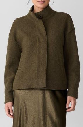 Eileen Fisher Boiled Wool Jacket in Serpentine at Nordstrom Rack, Size Large