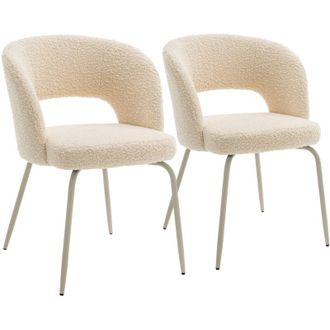 Happy Garden Set di 2 sedie FLAVIA beige in tessuto a balze