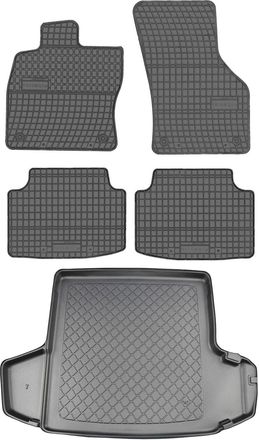 OEM Juego De Alfombrillas De Goma Para Coche Y Maletero Para Skoda Octavia Iii (5e) Kombi (desde Mayo De 2013 Hasta Mayo De 2020)
