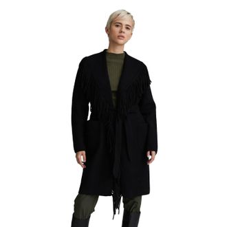 NVLT Womens Wrap Fringe Mink Eyelash Coatigan