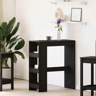 vidaXL Tavolo Bar con Rastrelliera Rovere Nero 90x40x103,5 cm - Vidaxl