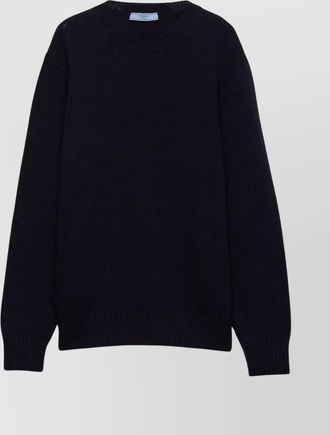 Prada ribbed crew neck knitwear with long sleeves