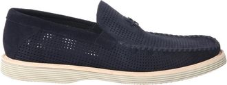 Baldinini Perforated Suede Loafer - Heren - Loafers - Blauw - 41 EU - Leer - Schoenen