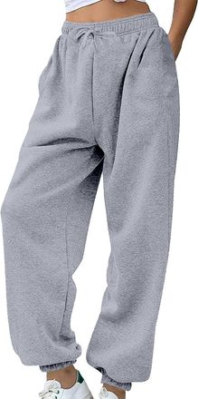Generic High Waist Joggers for Women UK, Ladies High Waist Joggers Adjustable Drawstring Sweatpants, Cosy Lounge Pants for Running, Womens Activewear Trousers