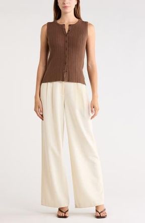 Leith Variegated Rib Sweater Tank in Brown Terra at Nordstrom Rack, Size X-Large