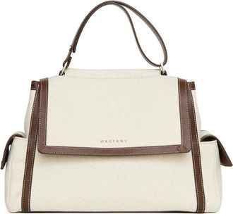 Orciani Sveva Medium Bag - Dames - Handtassen - Beige - ONE Size - Katoen - Tassen