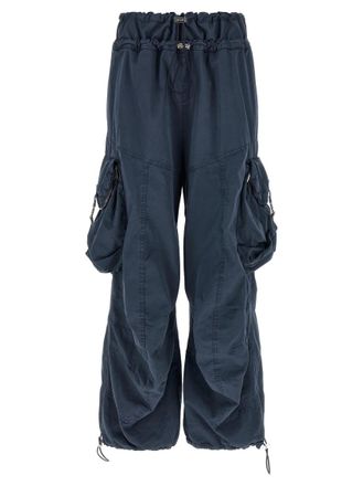 The Attico Dark Blue Oversized Cargos Pants