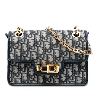 Dior Tweedekans Oblique Canvas Cd Lock Chain Flap Crossbody
