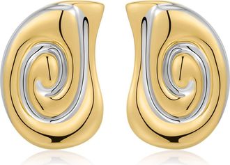 Luv AJ The Two-Tone Coquille Stud Earrings in Gold/Silver at Nordstrom