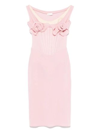 Magda Butrym Pink Blumen Bustier Midi Kleid