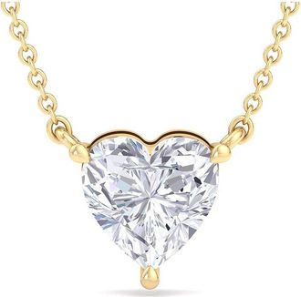 SuperJeweler Superjeweler Gold Over Silver 2.00 Ct. Tw. Lab-Grown Diamond Necklace