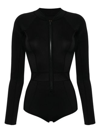 Duskii zip-up long-sleeved swimsuit - Black