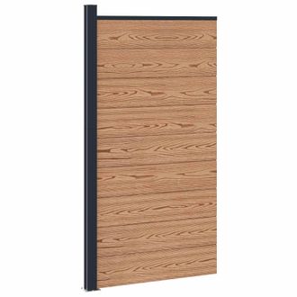 vidaXL Panel De Valla Wpc Y Aluminio Marr&oacute;n Vidaxl
