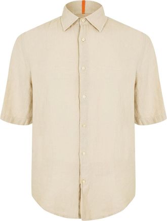 HUGO BOSS Mens Short Sleeve Shirt in Light Beige - Size X-Small