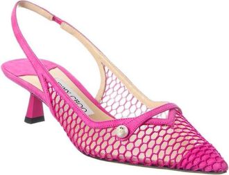 Jimmy Choo London Womens Amita 45 Fuchsia / Fuchsia Slingback Heels, Brand Size 35 ( US Size 5 )