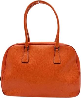 Prada Pre-owned Handbags, female, Orange, Size: ONE SIZE Pre-owned Vintage Boston bag